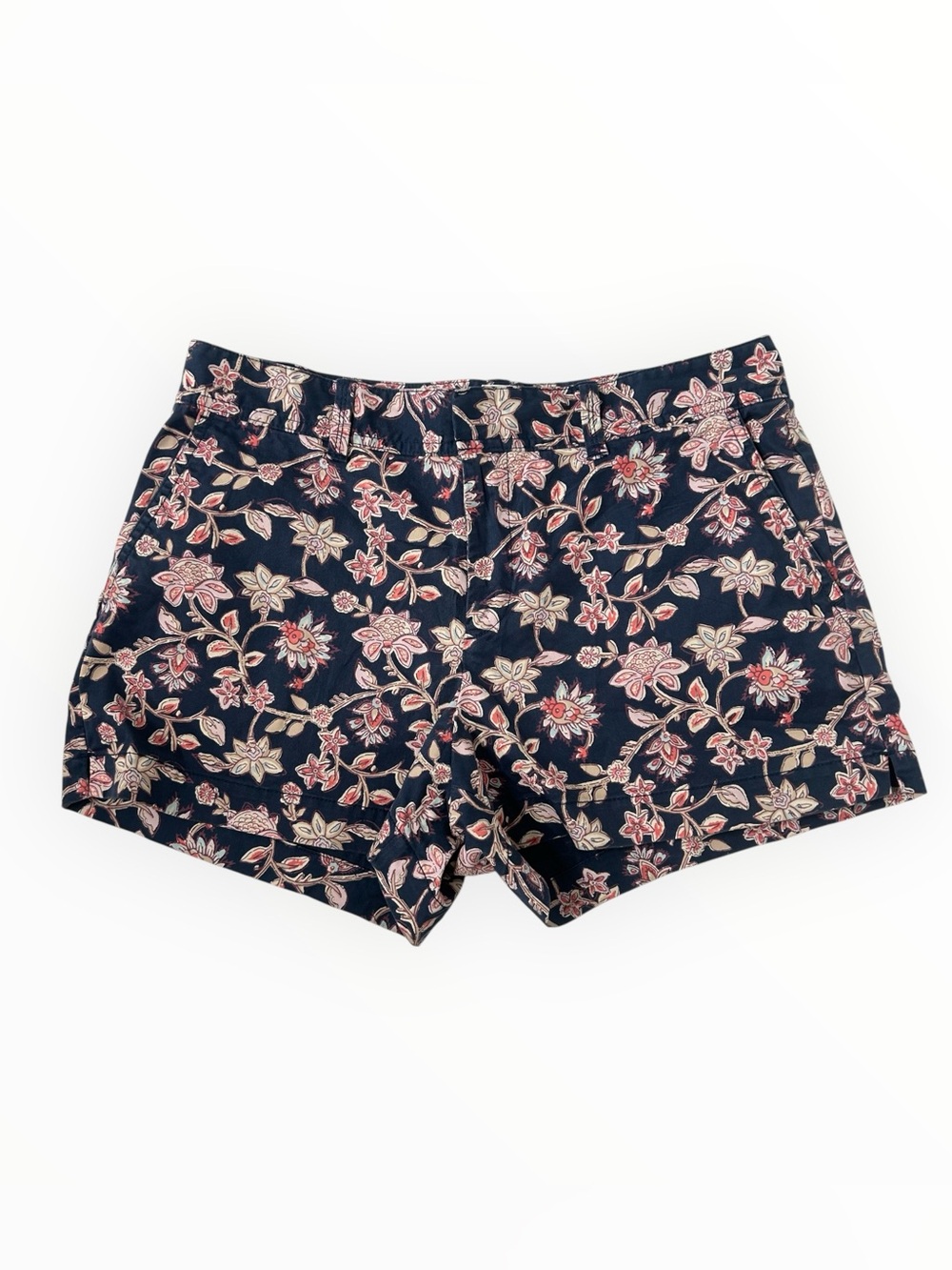 GAP Navy Floral Print Women's Shorts Size 8 Pockets Preppy Vacation